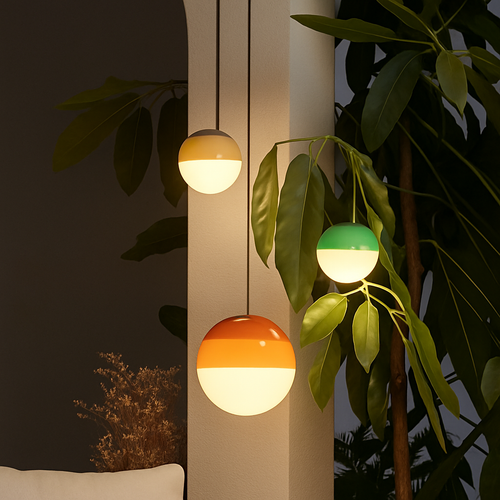 suspension LED en verre design nordique pour hôtel ou chambre - vue 3 sur 12