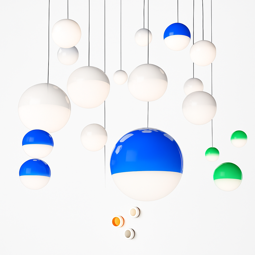 suspension LED en verre design nordique pour hôtel ou chambre - vue 6 sur 12