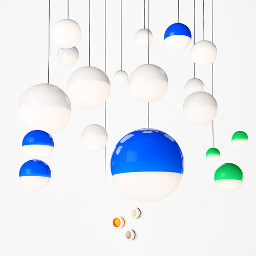 suspension LED en verre design nordique pour hôtel ou chambre - vue 7 sur 12