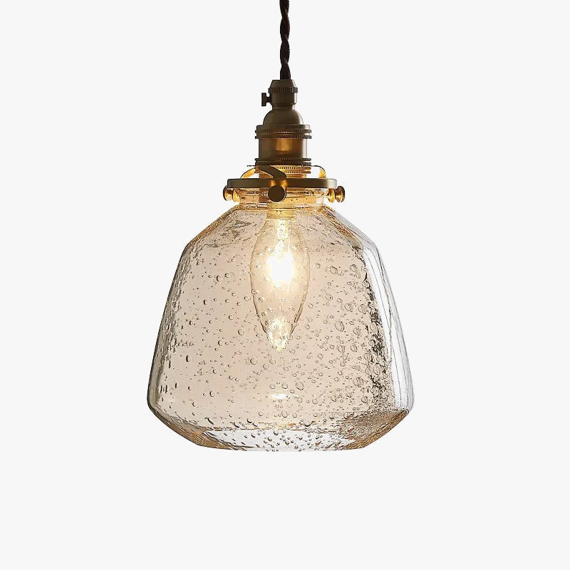 Suspension LED forme en verre mouillé