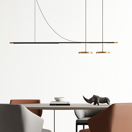 suspension à led linéaire design moderne pour décoration intérieure - vue 5 sur 9
