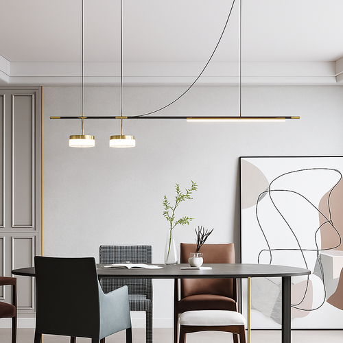 suspension à led linéaire design moderne pour décoration intérieure - vue 6 sur 9