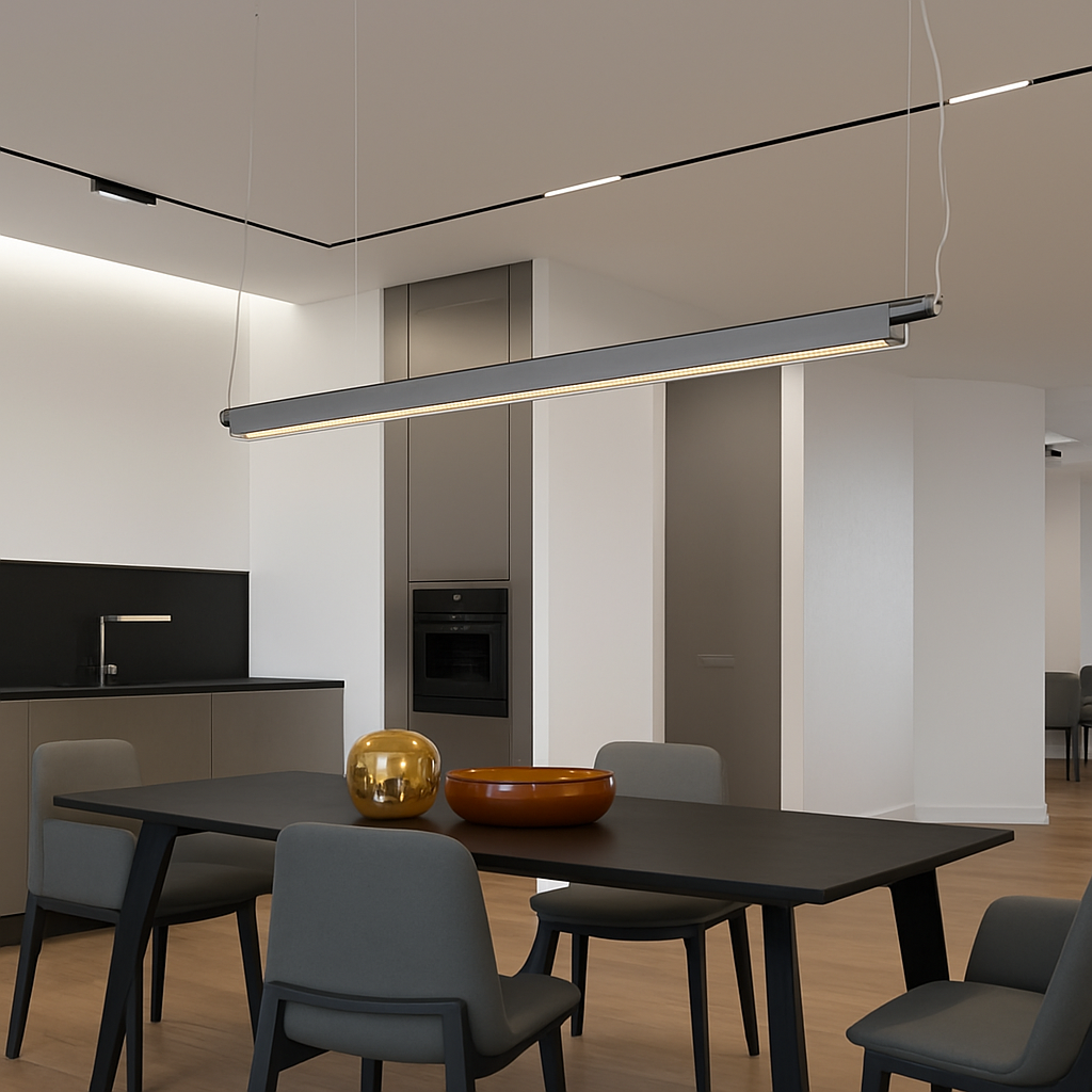 Suspension LED linéaire moderne de styliste - vue 3 sur 9