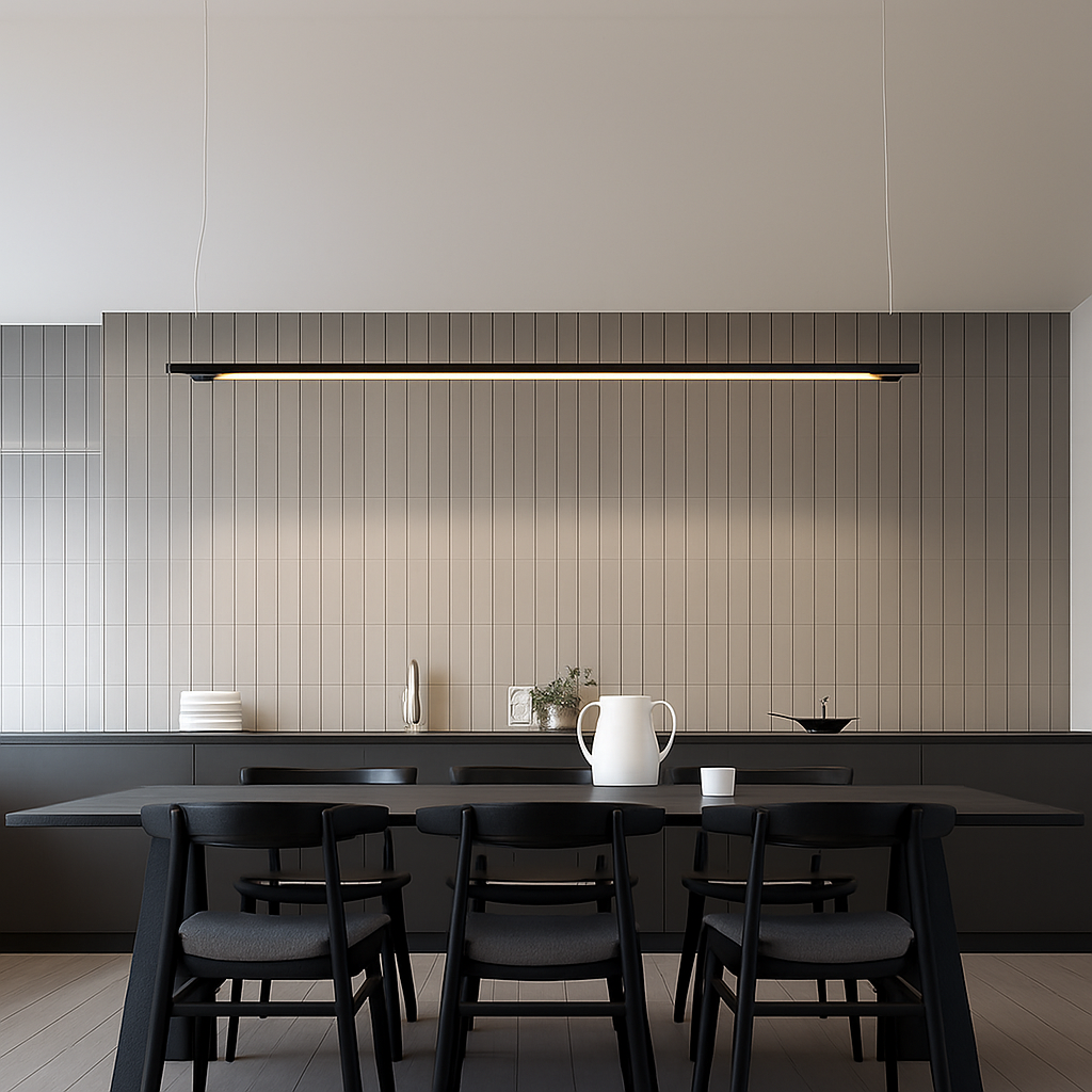 Suspension LED linéaire moderne de styliste - vue 5 sur 9