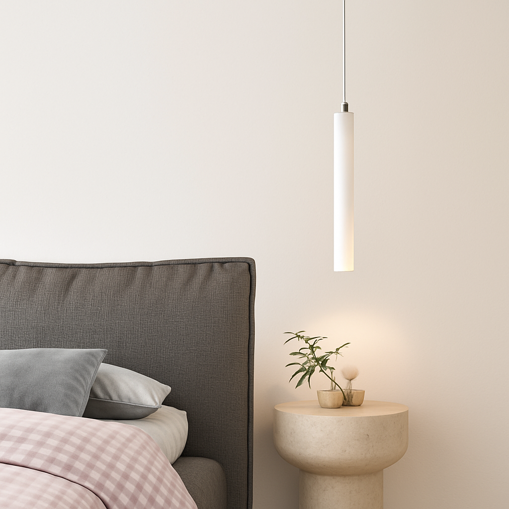 Suspension LED Long Tube bois plafonnier Style japonais vent silencieux chambre chevet lustre rétro moderne G9 remplaçable - vue 3 sur 7