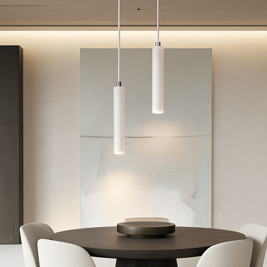 Suspension LED Long Tube bois plafonnier Style japonais vent silencieux chambre chevet lustre rétro moderne G9 remplaçable - vue 4 sur 7