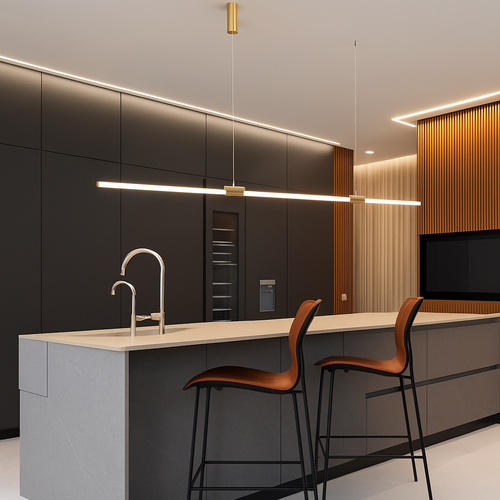 Suspension Led lumière cuisine éclairage lustres modernes pour salle à manger Table à manger suspension Led lampe Bronze Lustre App/télécommande - vue 3 sur 8