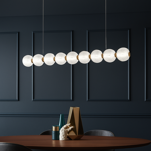 suspension led minimaliste en boule acrylique hauteur réglable - vue 4 sur 7