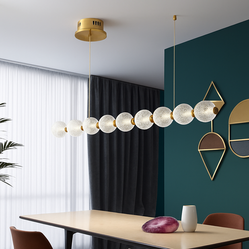 suspension led minimaliste en boule acrylique hauteur réglable - vue 6 sur 7