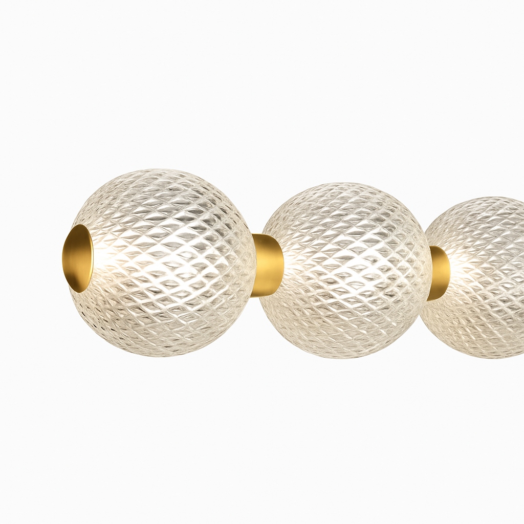 suspension led minimaliste en boule acrylique hauteur réglable - vue 6 sur 7