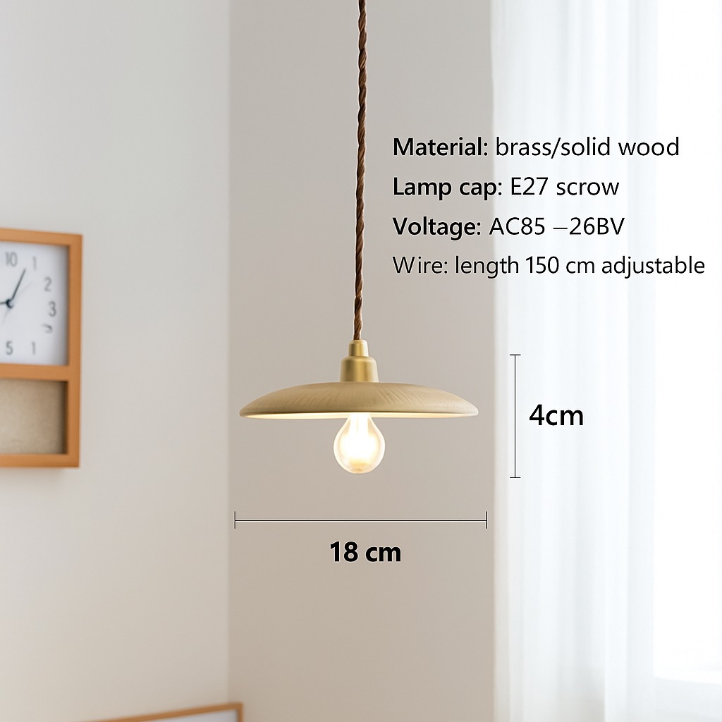 suspension led moderne en bois nordique loft - vue 3 sur 10