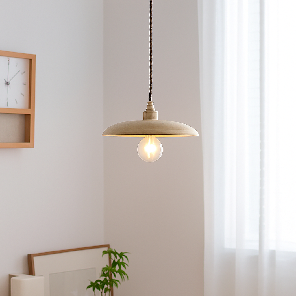 suspension led moderne en bois nordique loft - vue 4 sur 10