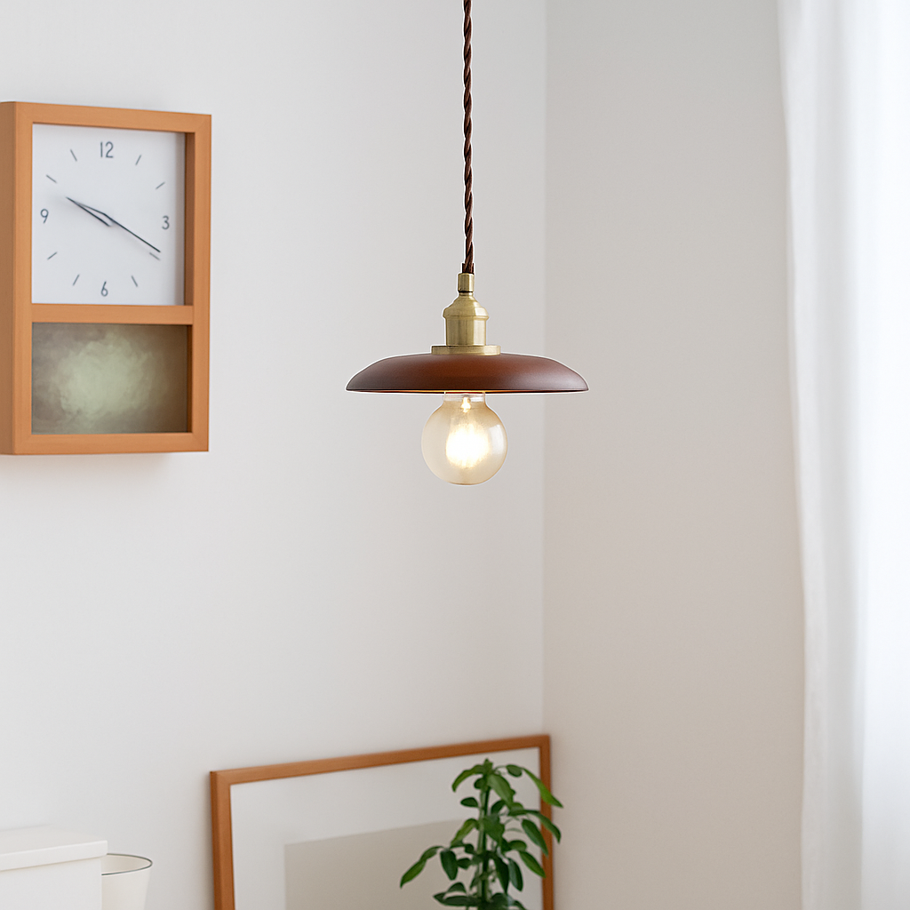 suspension led moderne en bois nordique loft - vue 6 sur 10