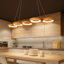 suspension led moderne en bois pour table de cuisine