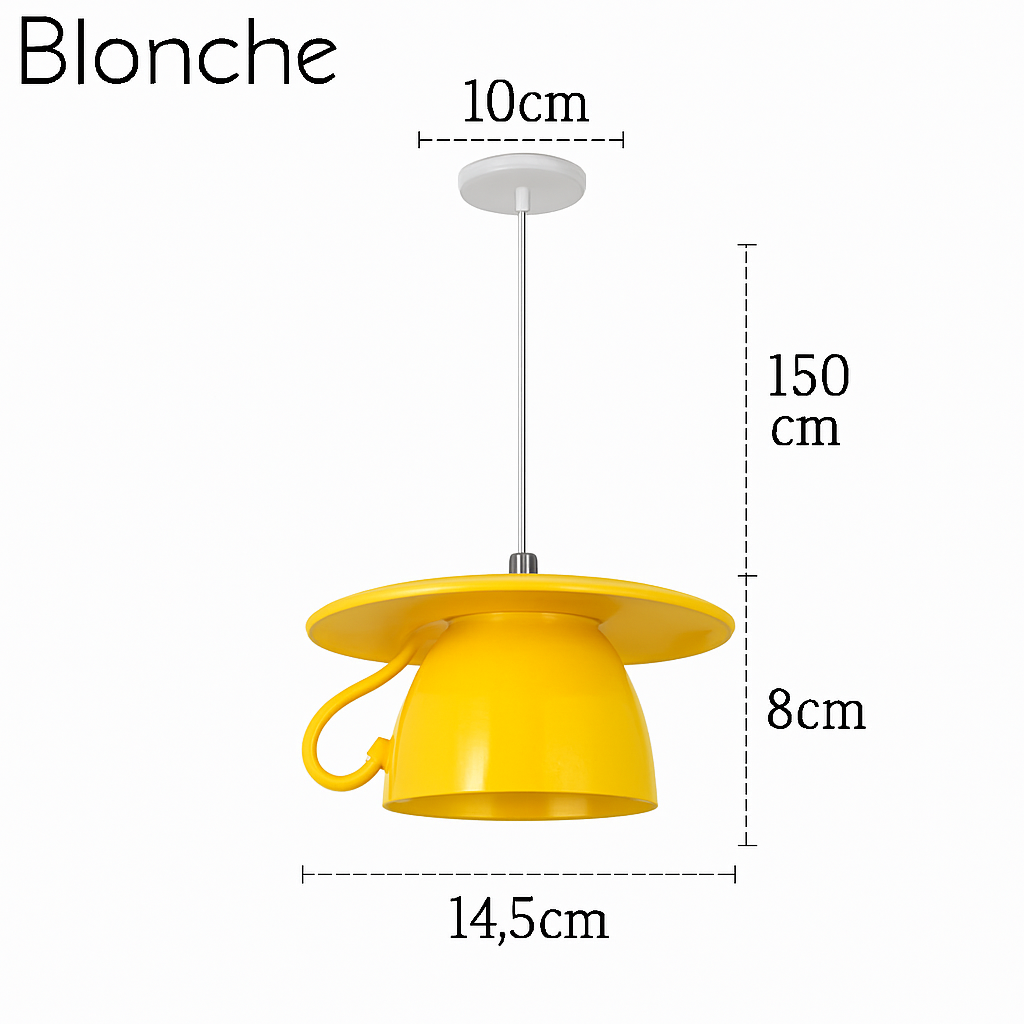 Suspension LED moderne en forme de tasse à caf renservée - vue 11 sur 24