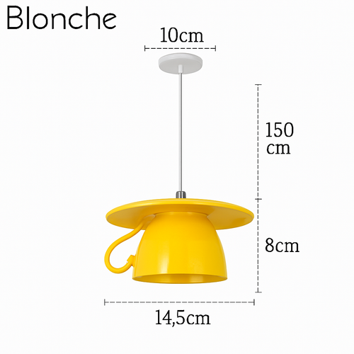 Suspension LED moderne en forme de tasse à caf renservée - vue 12 sur 24