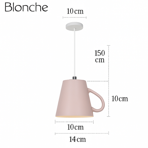 Suspension LED moderne en forme de tasse à caf renservée - vue 14 sur 24