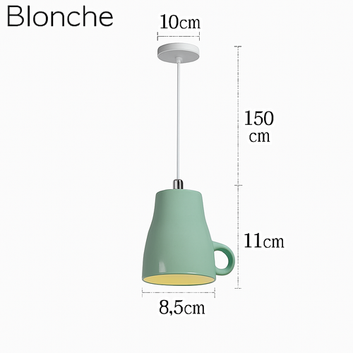 Suspension LED moderne en forme de tasse à caf renservée - vue 17 sur 24