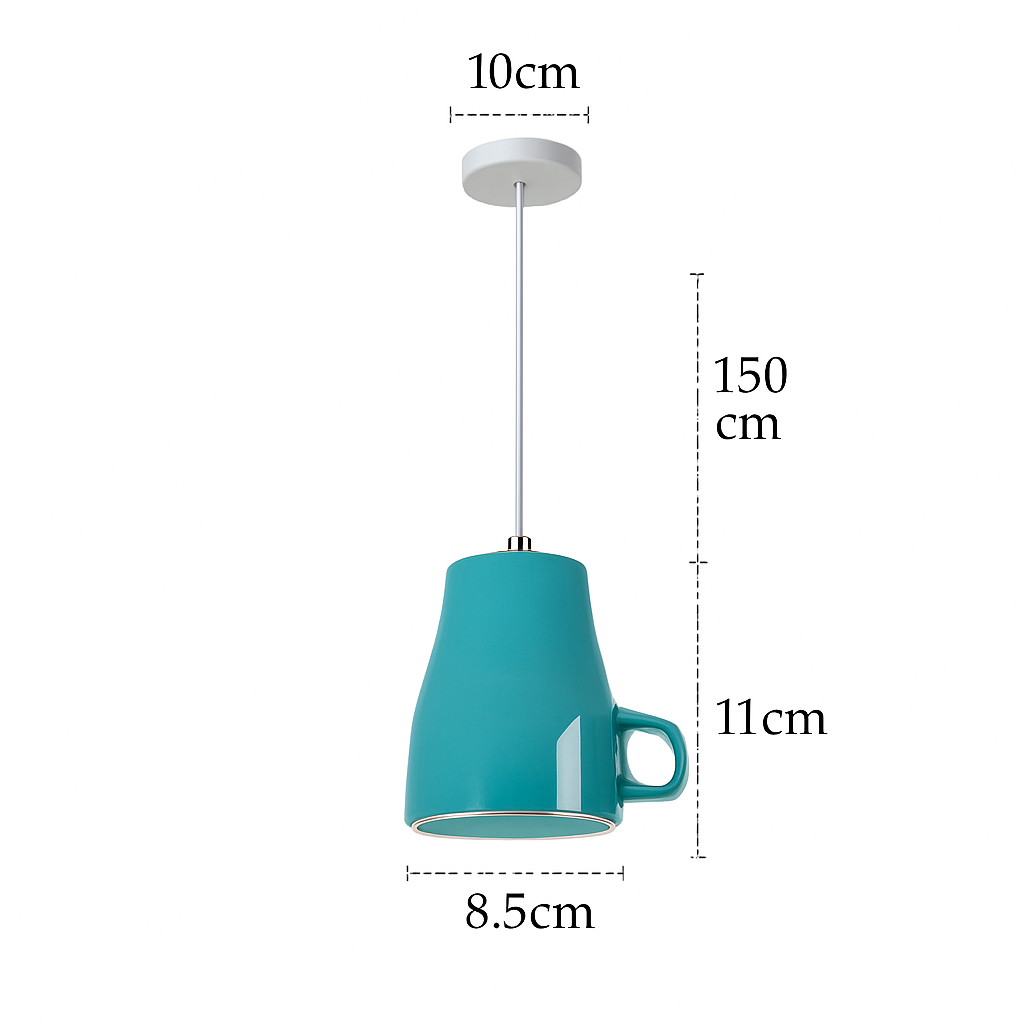 Suspension LED moderne en forme de tasse à caf renservée - vue 18 sur 24