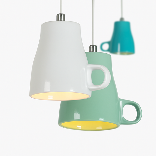 Suspension LED moderne en forme de tasse à caf renservée - vue 20 sur 24