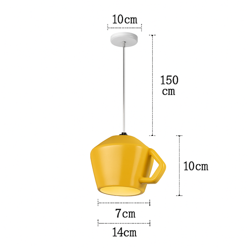 Suspension LED moderne en forme de tasse à caf renservée - vue 24 sur 24