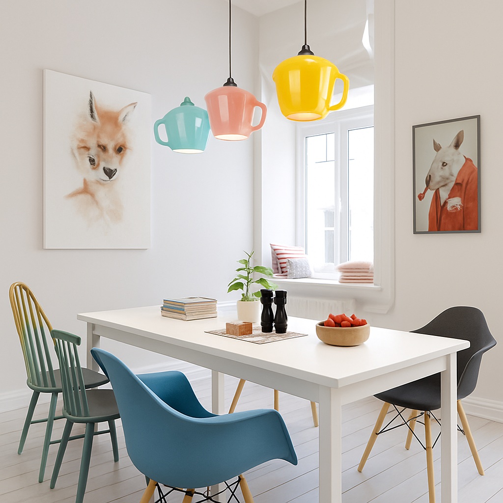 Suspension LED moderne en forme de tasse à caf renservée - vue 5 sur 24