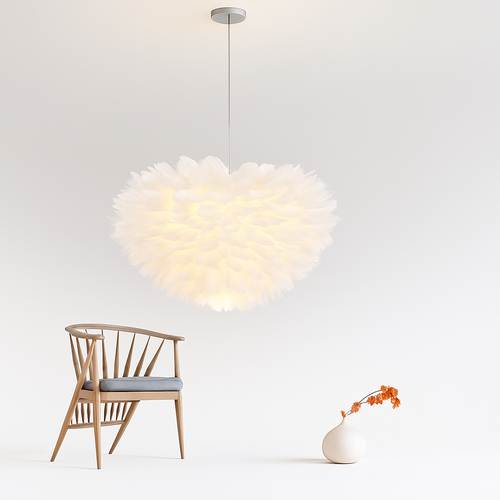 Suspension LED moderne fleurie blanche - vue 3 sur 5