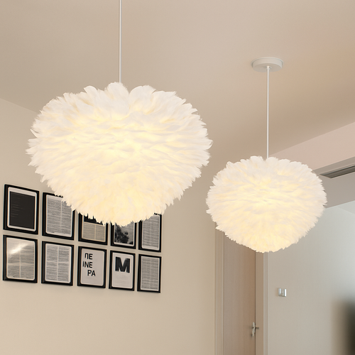 Suspension LED moderne fleurie blanche - vue 4 sur 5