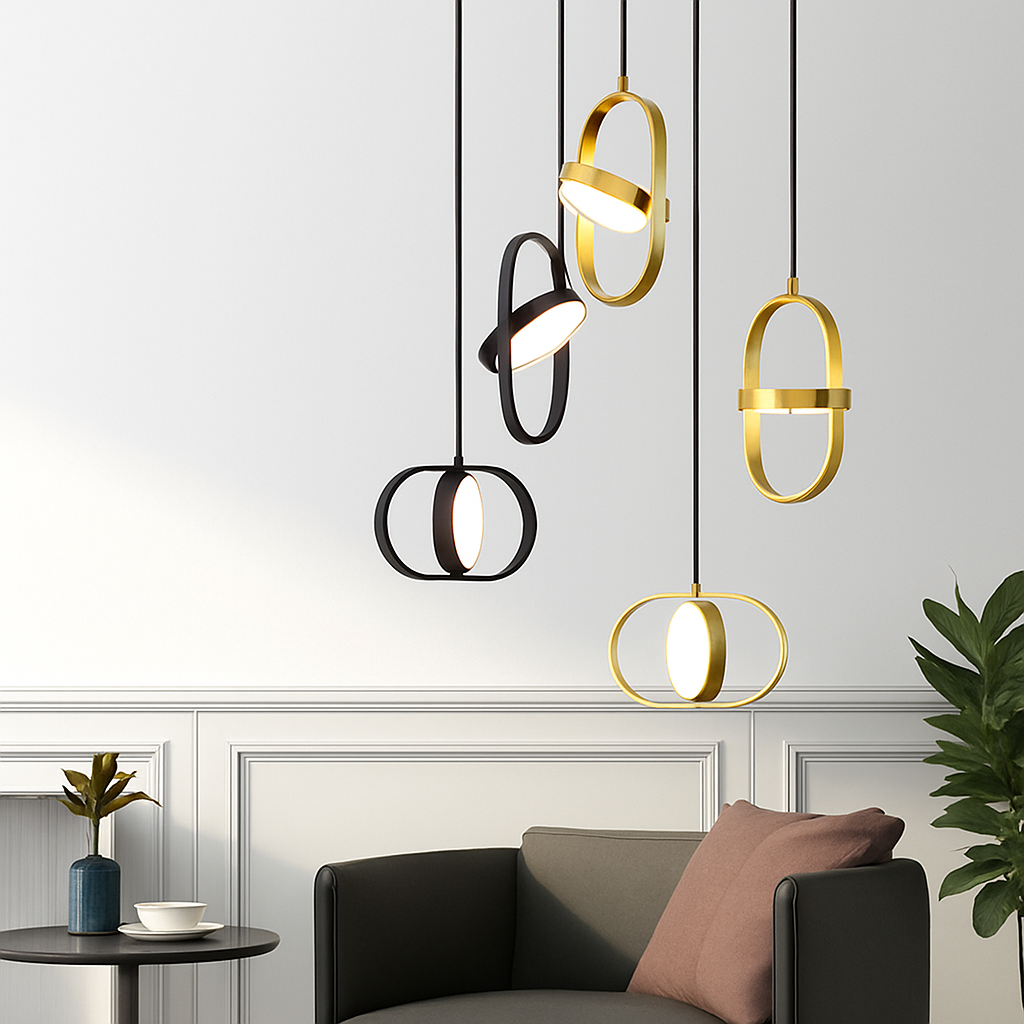 suspension led moderne pour décoration intérieure lumineuse - vue 3 sur 14