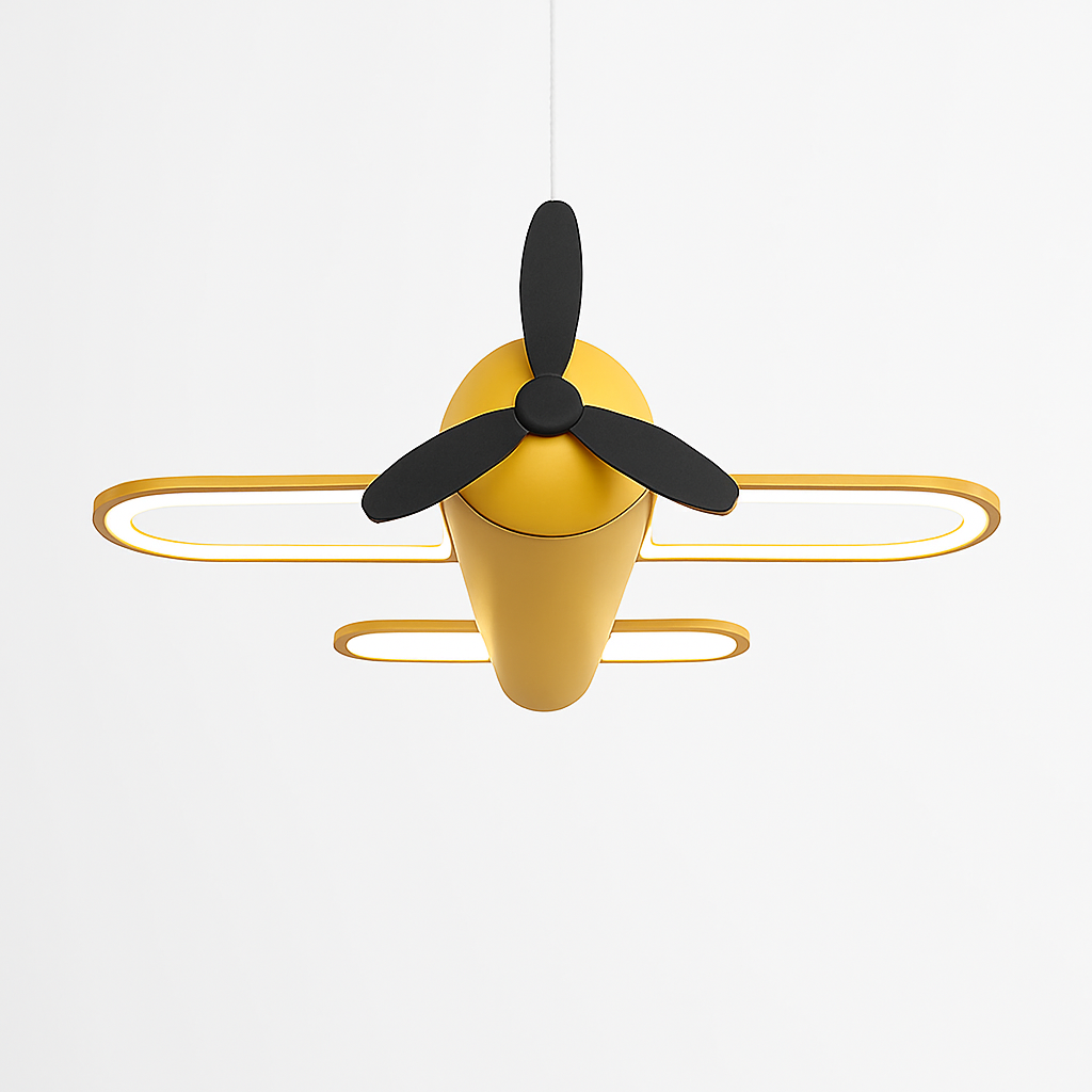 suspension led moderne pour enfants avec motif avion lumineux - vue 3 sur 9