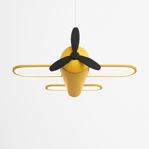 suspension led moderne pour enfants avec motif avion lumineux - vue 3 sur 9
