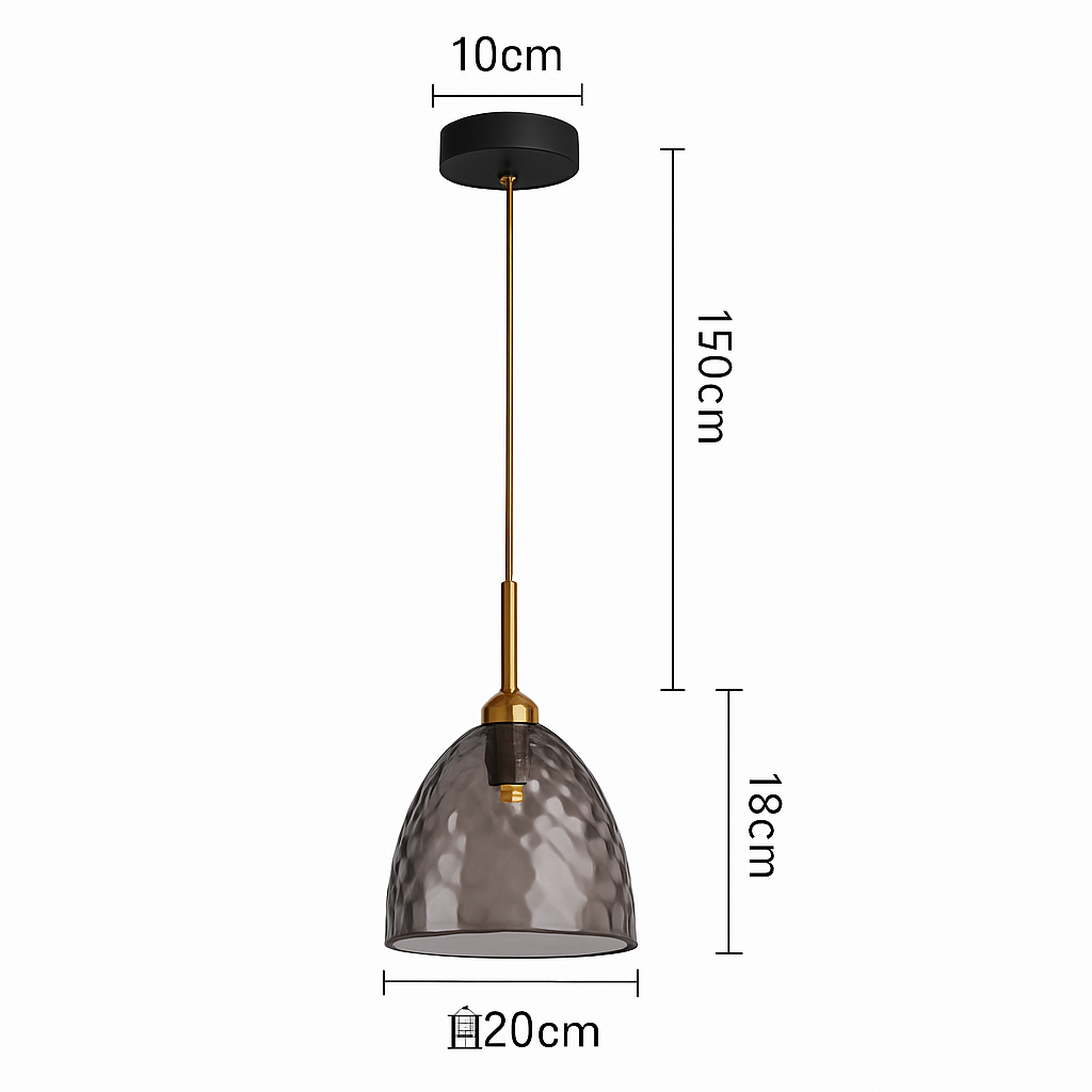 suspension led modernes en verre grain d'eau pour décoration intérieure - vue 11 sur 14