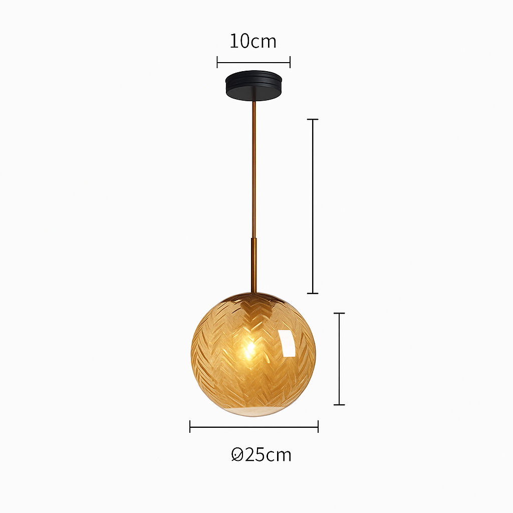 suspension led modernes en verre grain d'eau pour décoration intérieure - vue 12 sur 14