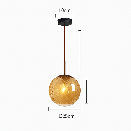 suspension led modernes en verre grain d'eau pour décoration intérieure - vue 13 sur 14