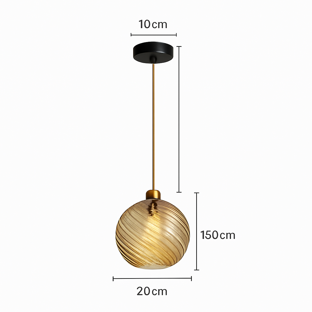 suspension led modernes en verre grain d'eau pour décoration intérieure - vue 13 sur 14