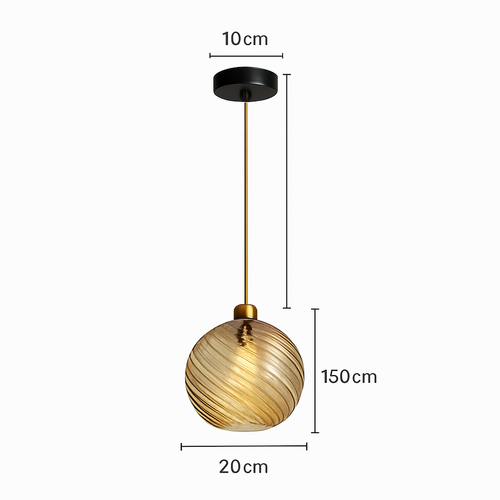 suspension led modernes en verre grain d'eau pour décoration intérieure - vue 14 sur 14