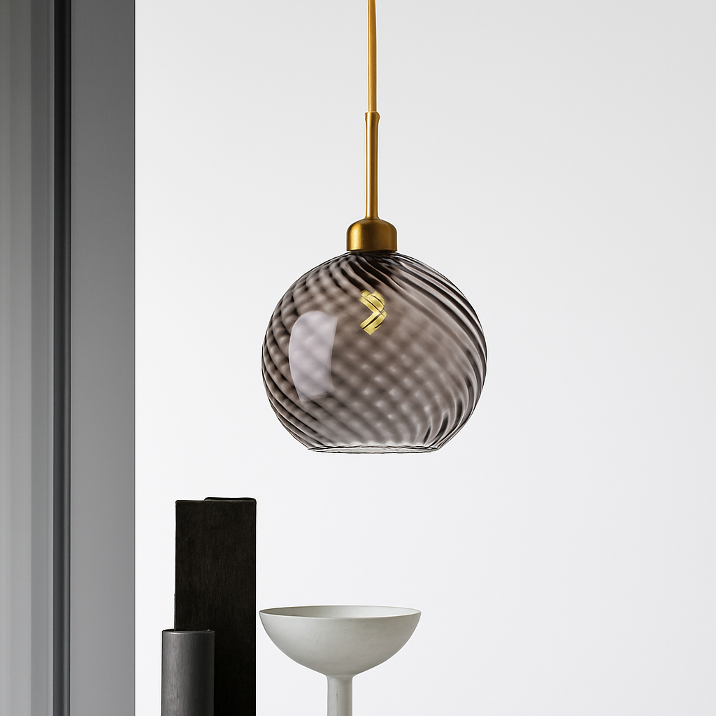 suspension led modernes en verre grain d'eau pour décoration intérieure - vue 5 sur 14