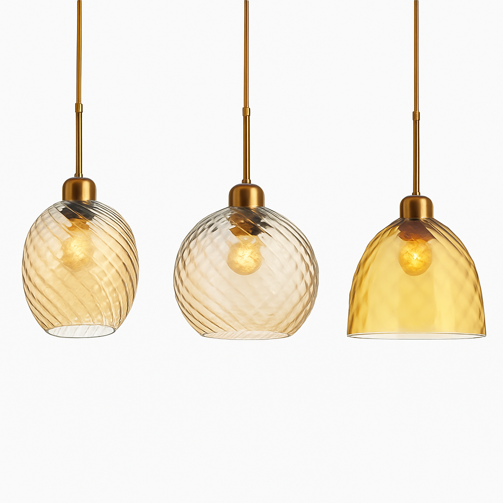 suspension led modernes en verre grain d'eau pour décoration intérieure - vue 6 sur 14