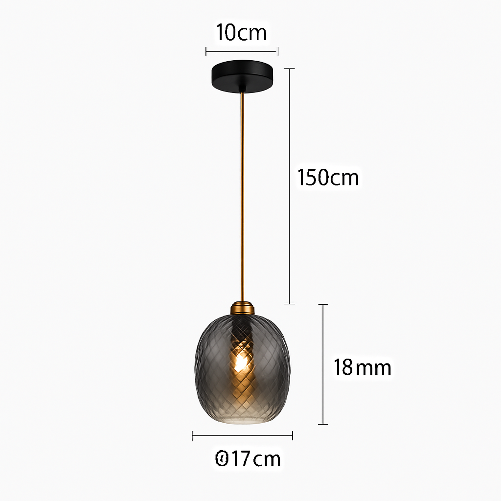 suspension led modernes en verre grain d'eau pour décoration intérieure - vue 7 sur 14