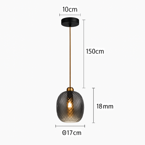 suspension led modernes en verre grain d'eau pour décoration intérieure - vue 8 sur 14