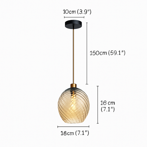 suspension led modernes en verre grain d'eau pour décoration intérieure