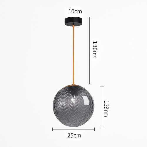 suspension led modernes en verre grain d'eau pour décoration intérieure - vue 10 sur 14