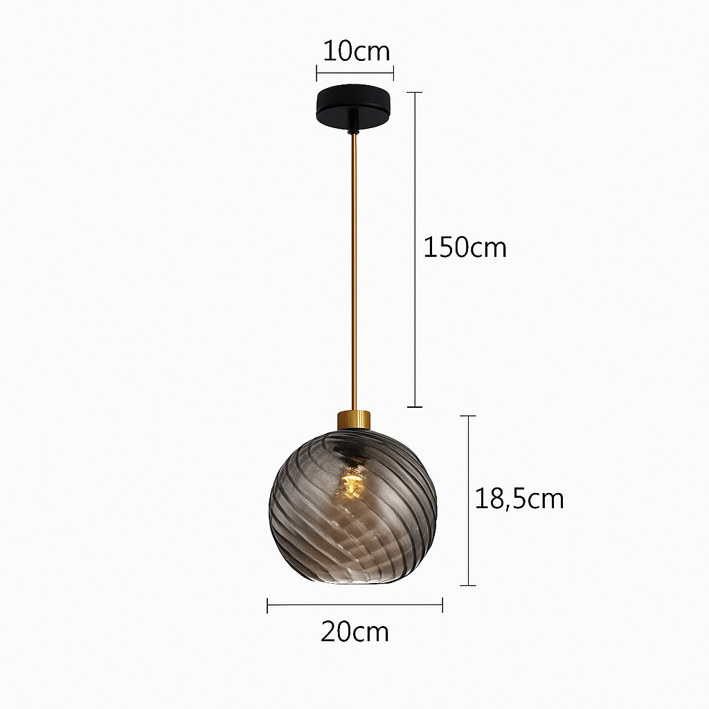 suspension led modernes en verre grain d'eau pour décoration intérieure - vue 10 sur 14