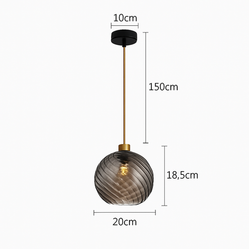 suspension led modernes en verre grain d'eau pour décoration intérieure - vue 11 sur 14