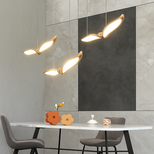 suspension led mouette acrylique de luxe éclairage intérieur - vue 5 sur 11