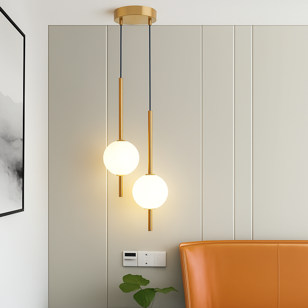 Suspension LED nordique cuisine île - vue 3 sur 12