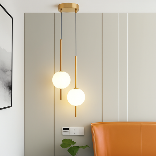 Suspension LED nordique cuisine île - vue 4 sur 12