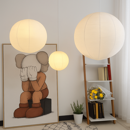 Suspension LED papier japonais sphères - vue 4 sur 11