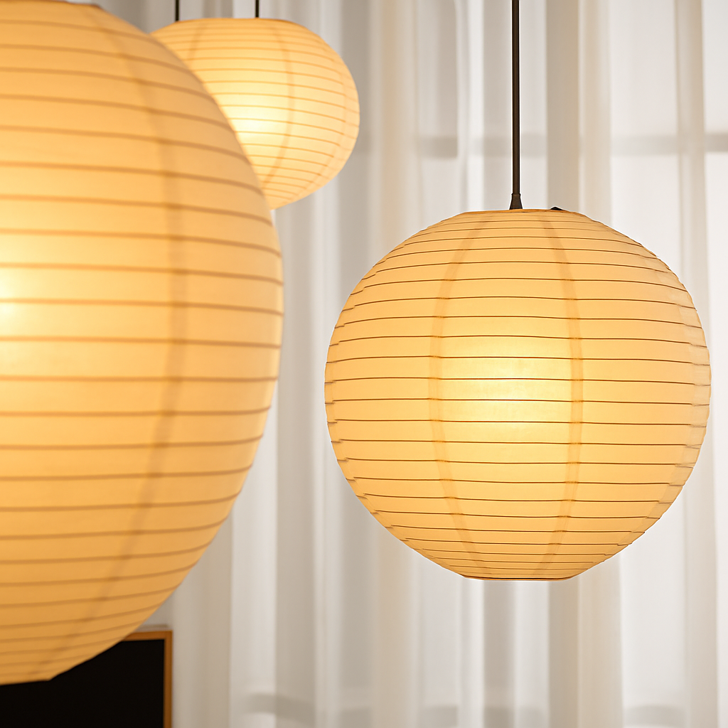 Suspension LED papier japonais sphères - vue 4 sur 11