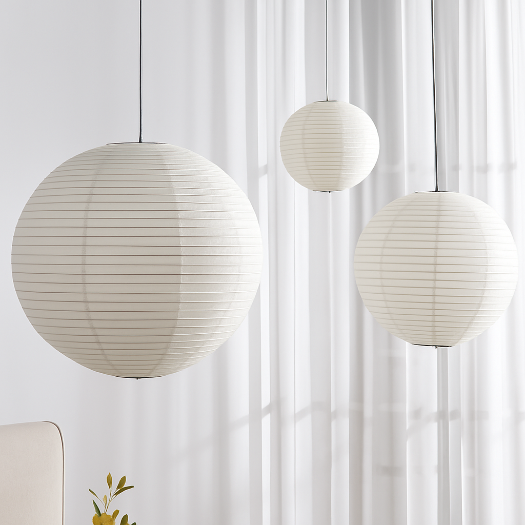 Suspension LED papier japonais sphères - vue 6 sur 11